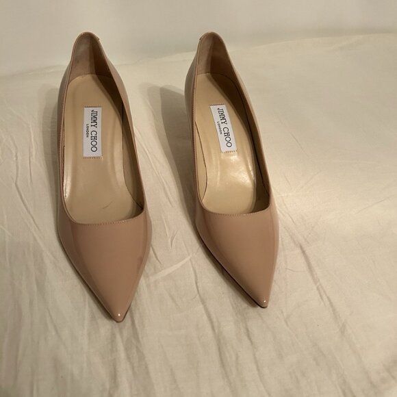 Jimmy Choo Powder Pink Patent Leather Pointed Toe Pumps - Picture 11 of 16